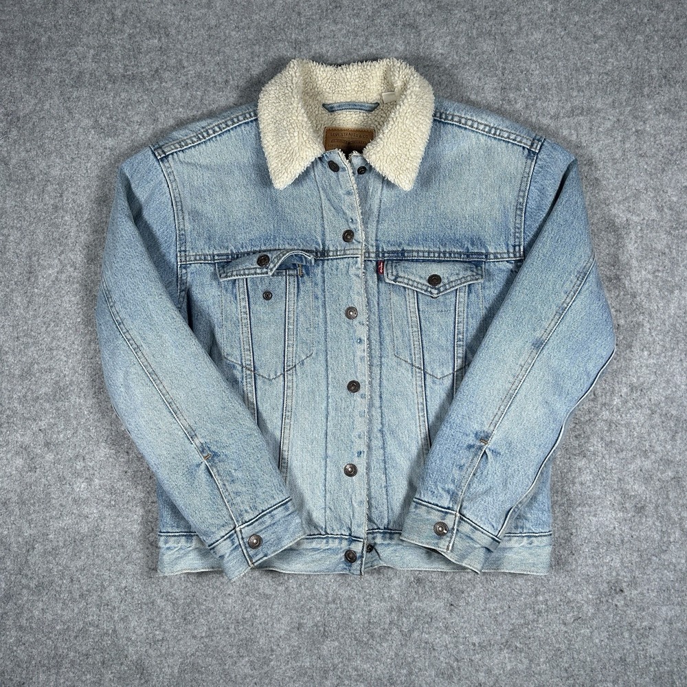 Signature by Levi Strauss Light Blue Denim Jacket with Cream Collar